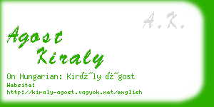 agost kiraly business card